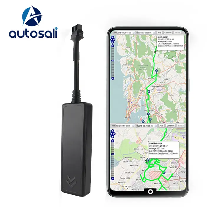 Auto-Sali TR08P Obtener ubicaciones en tiempo real Geo-valla Alarma de exceso de velocidad Rastreador GPS Rastreador de motocicleta Mini rastreador de vehículos