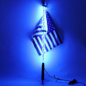 1 adet RGB kovalayan LED 3ft anten kırbaç ışık bayrağı ve uzaktan kumanda 300 LED bayrak direği lamba APP uzaktan kumanda için kamyon ATV UTV - Product Image 5