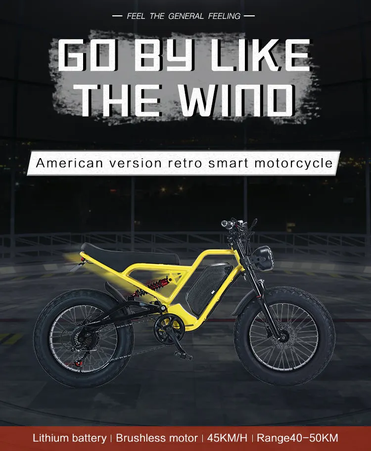 Kapalı yol yağ fabrika satış iyi fiyat yetişkin 20x4.0 inç 750W 1500W uzun menzilli E bisiklet elektrikli Cruiser motosiklet Ebike