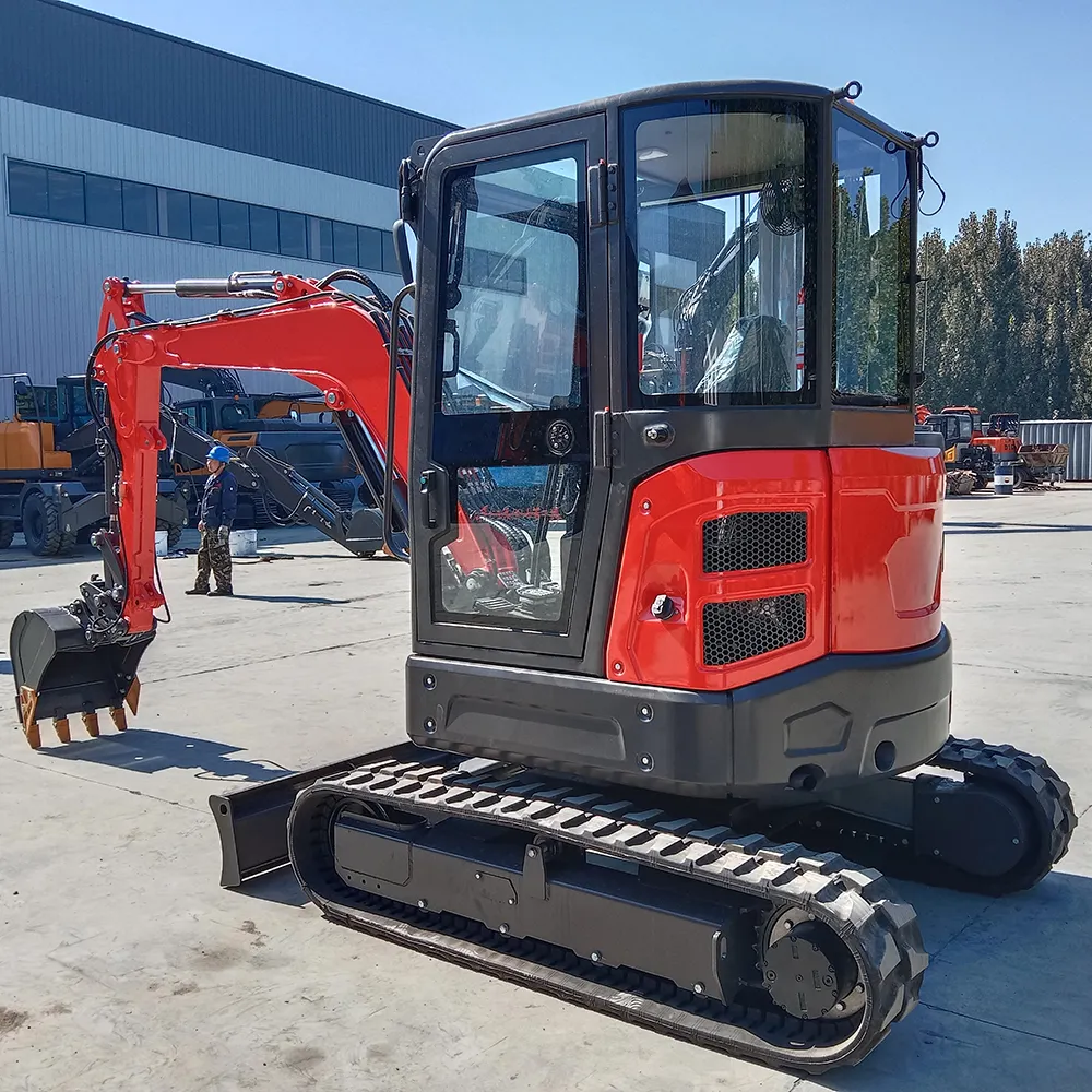 Ücretsiz kargo EPA ekskavatör 3.5 Ton kusale motor paletli kazıcı çiftlik kullanılan Minibagger 1 Ton Mini ekskavatör makinesi satılık