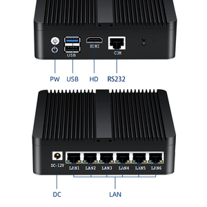 Enrutador sin ventilador Firewall Ce-leron J1900 Procesador Dispositivo de red Linux Wifi Sim 6 puertos Ethernet Ubuntu Mini ordenador Pc