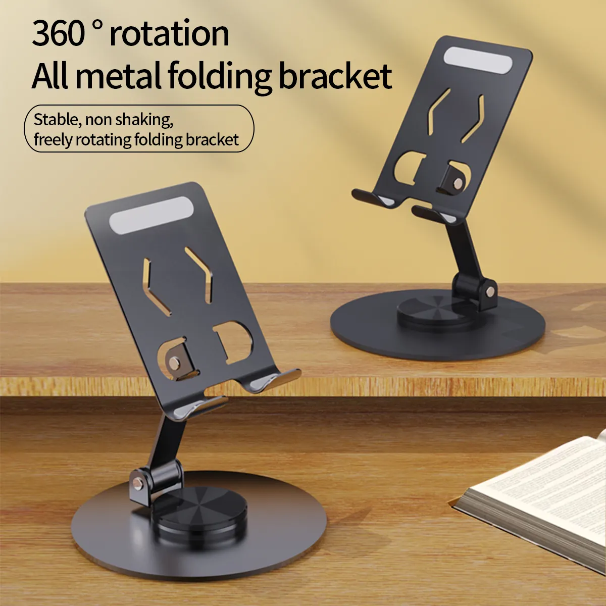 New 2024 Gift Items 360 Rotatable Metal Aluminium Phone Stand Base And Cell Phone Holder 360 For Bed Table Tablet Stands