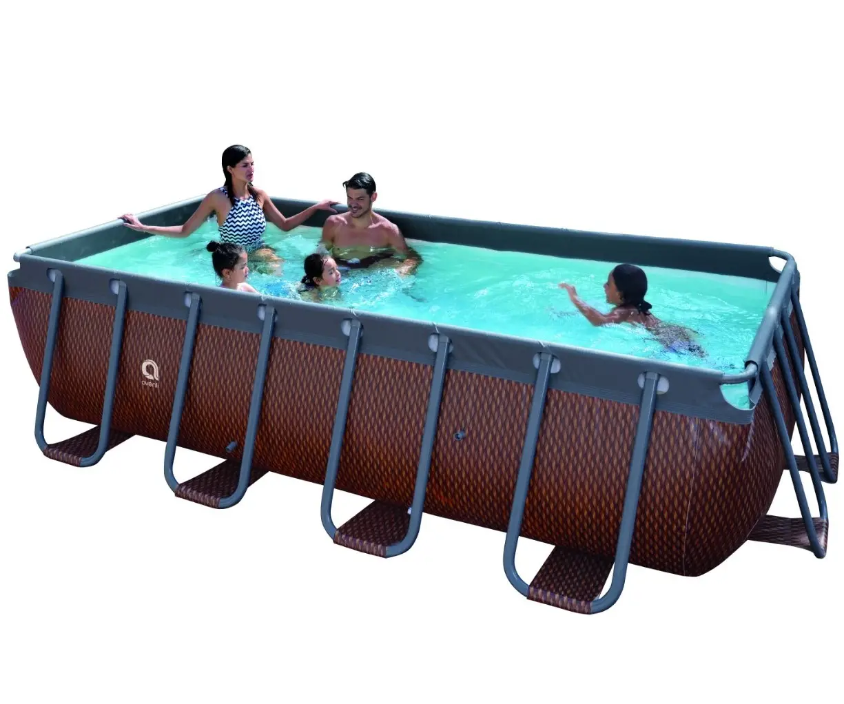 Jilong Avenli 17825ファッショナブルなPassaat Rattanデザイン長方形プールファミリー地上水泳プール最高価格
