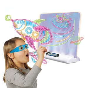 電子マジック3DライティングLED製図板とメガネキッズマジック3DLED製図板 - Product Image 1
