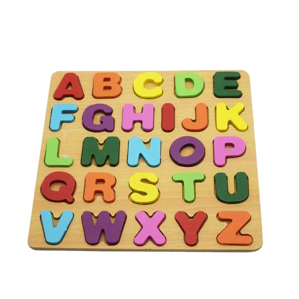 Produttore educazione impara il Set di giocattoli alfanumerici puzzle in legno gioco di abbinamento puzzle per bambini regalo in legno