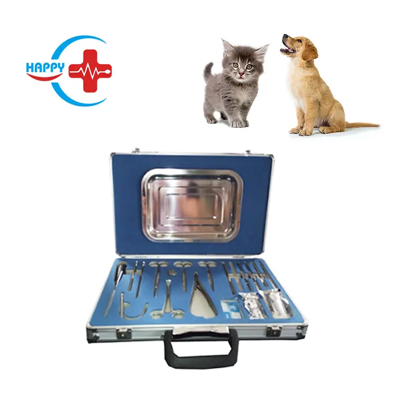 Kit de instrumentos de operación de animales pequeños para HC-R063A, kit de instrumentos de cirugía veterinaria para perros, gatos, etc.
