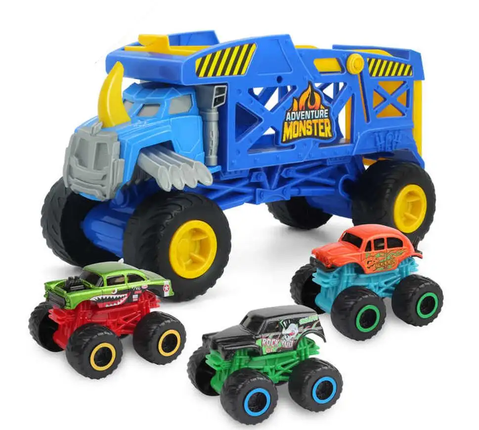 Le jouet de voiture de transport de monstres lourds comprend 3PCS Diecast Off Road Vehicle Monster Truck pour les enfants