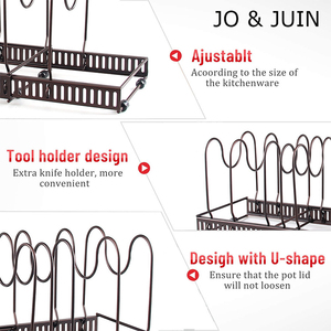 Giá Sắp Xếp Nồi-Giá Sắp Xếp Nồi Và Chảo Có Thể Mở Rộng Cho Tủ Giá Sắp Xếp Nắp Nồi 7 Ngăn Điều Chỉnh Được - Product Image 2