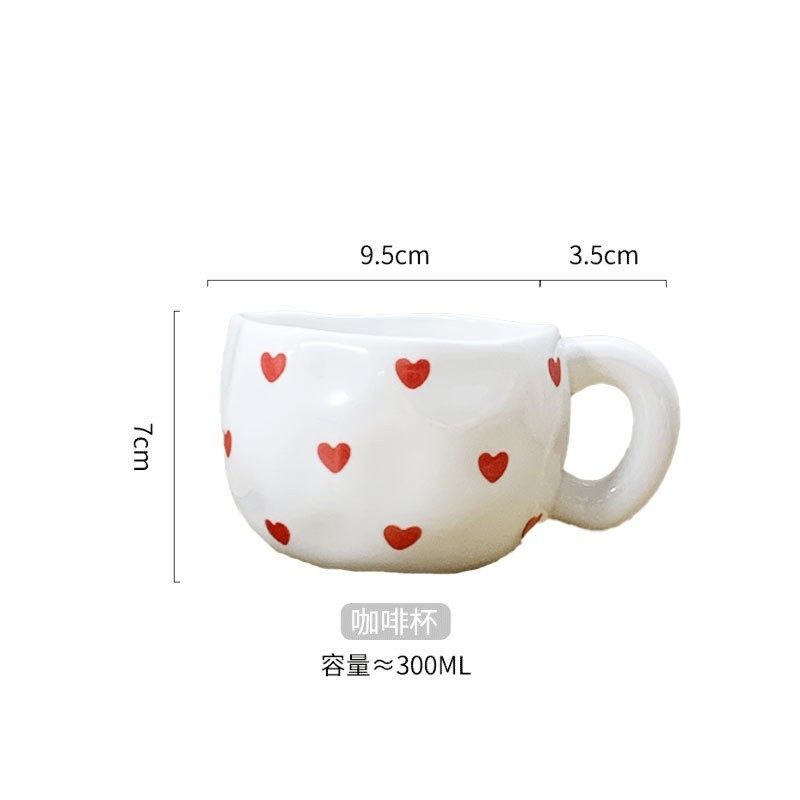 Small heart-hand painted mug-300ml