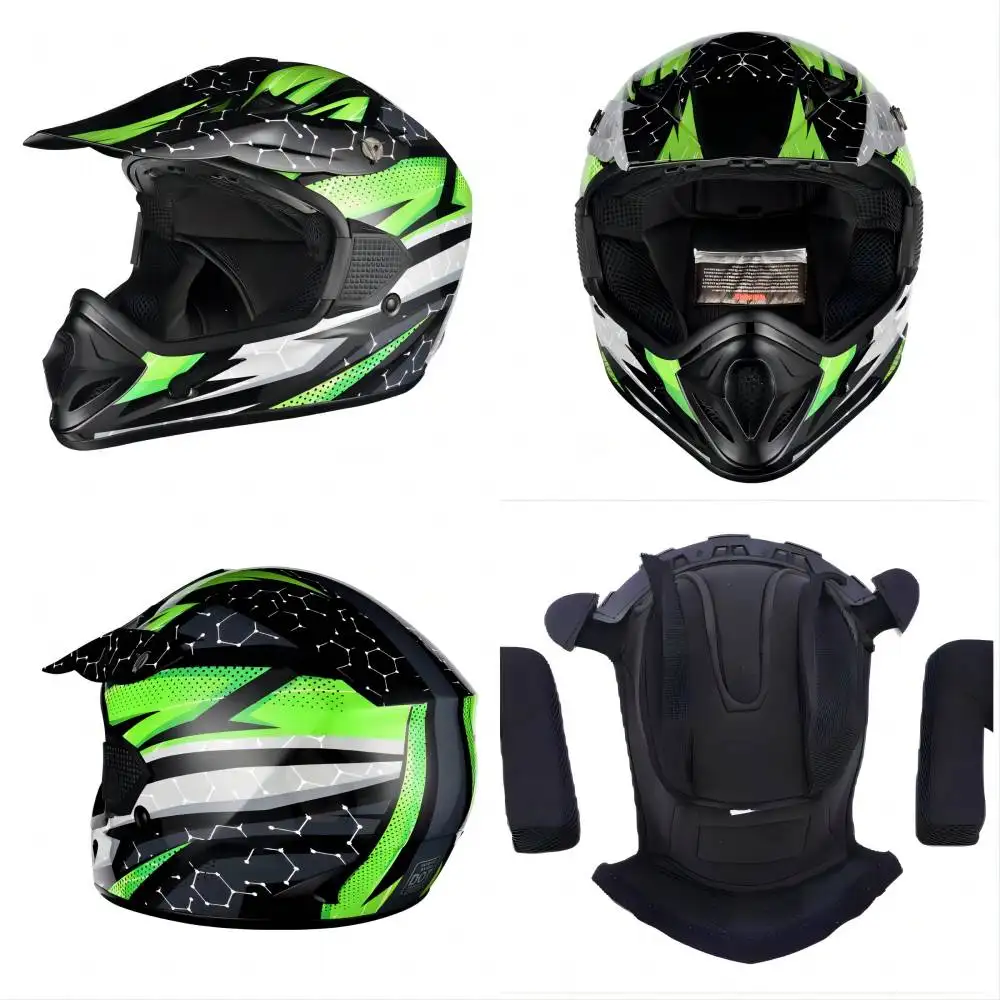 タオモーター2024最高のフルフェイスブラックヘッドオートバイヘルメット安全モトクロスバイク腹筋ヘルメット男性を出荷する準備ができています