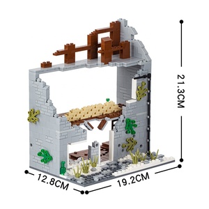 MOC5003 671 יחידות מלחמת העולם השנייה בית נהרס בית שבור אבני בניין סטים צעצועים ערכת בניין