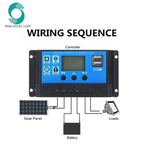 WSSCC-2 60A 12V 24V Dual USB Автомобильное зарядное устройство солнечная панель солнечных батарей регулятор с ЖК-дисплеем для свинцово-кислотных батарей ШИМ контроллер солнечного зарядного устройства - Product Image 4