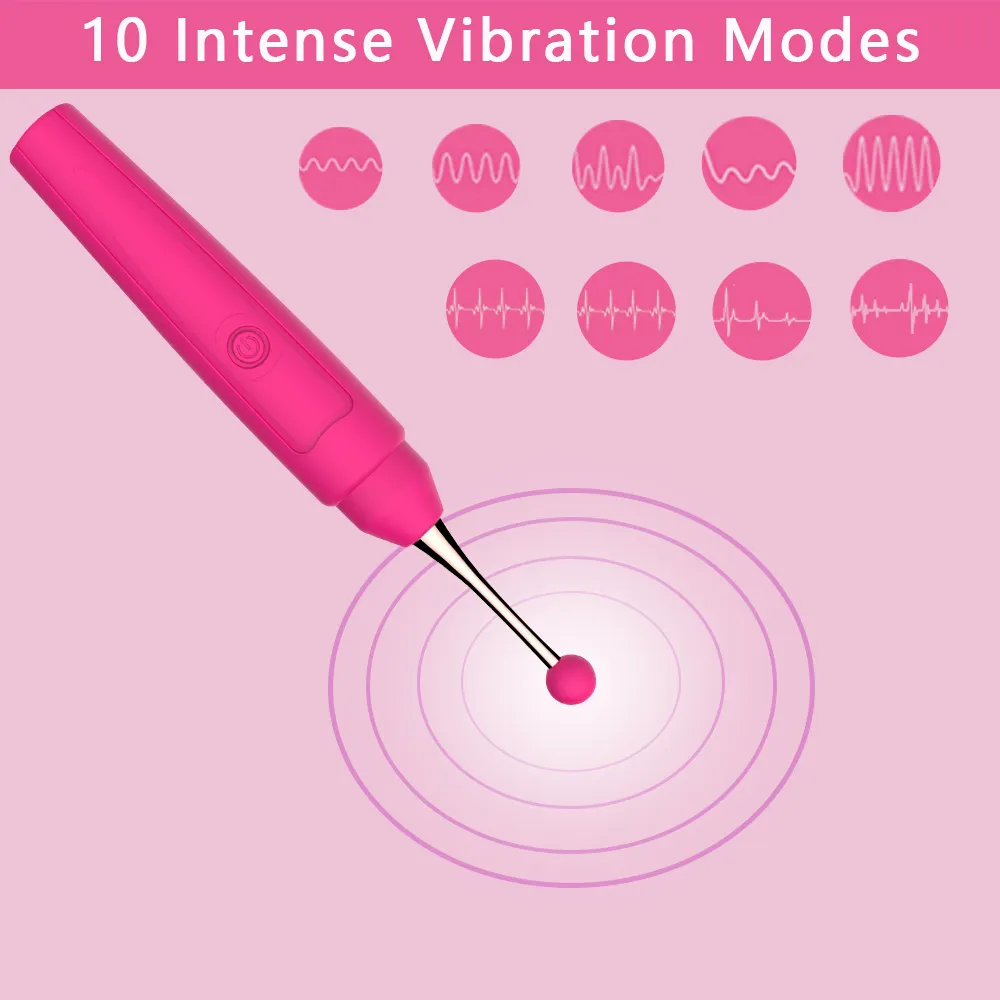 Vente chaude silicone USB chargeur 10 vitesses taquiner orgasme stylo vagin vibrateur femme vagin masseur balle vibrateur machine