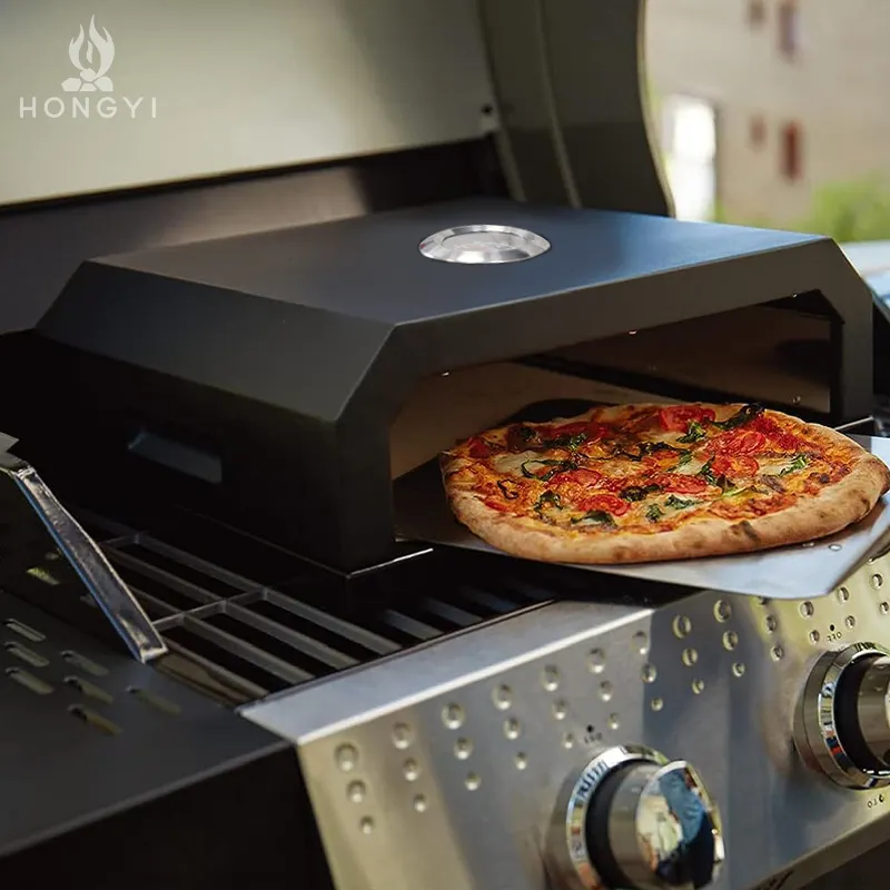 Nueva estufa de pizza comercial portátil de 16 pulgadas, horno de pizza de carbón de cocina al aire libre de acero inoxidable