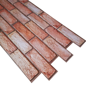 PVC 3D Panel tường 96x48cm không thấm nước và nấm mốc bằng chứng Đỏ Faux gạch 3D tấm Tường cho tường trang trí - Product Image 2