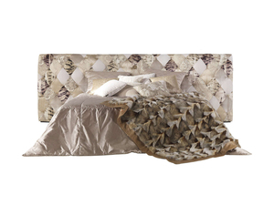 Juego de muebles de dormitorio Foshan cama italiana estilo diamante botón aplastamiento cama de lujo de cuero con cabecero grande