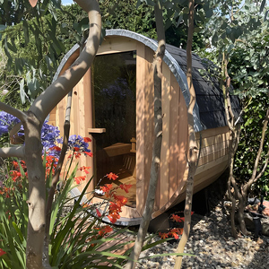 Outdoor Barrel Sauna with Lighting Sound <strong>System</strong> and Ventilation Heated by Stove for Steam <strong>Function</strong> - Product Image 6