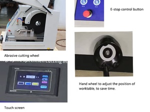 Metallographic Cutting <strong>Machine</strong> Q-100B Abrasive Cutting Saw Customized with X-axle and Cabinet - Product Image 4