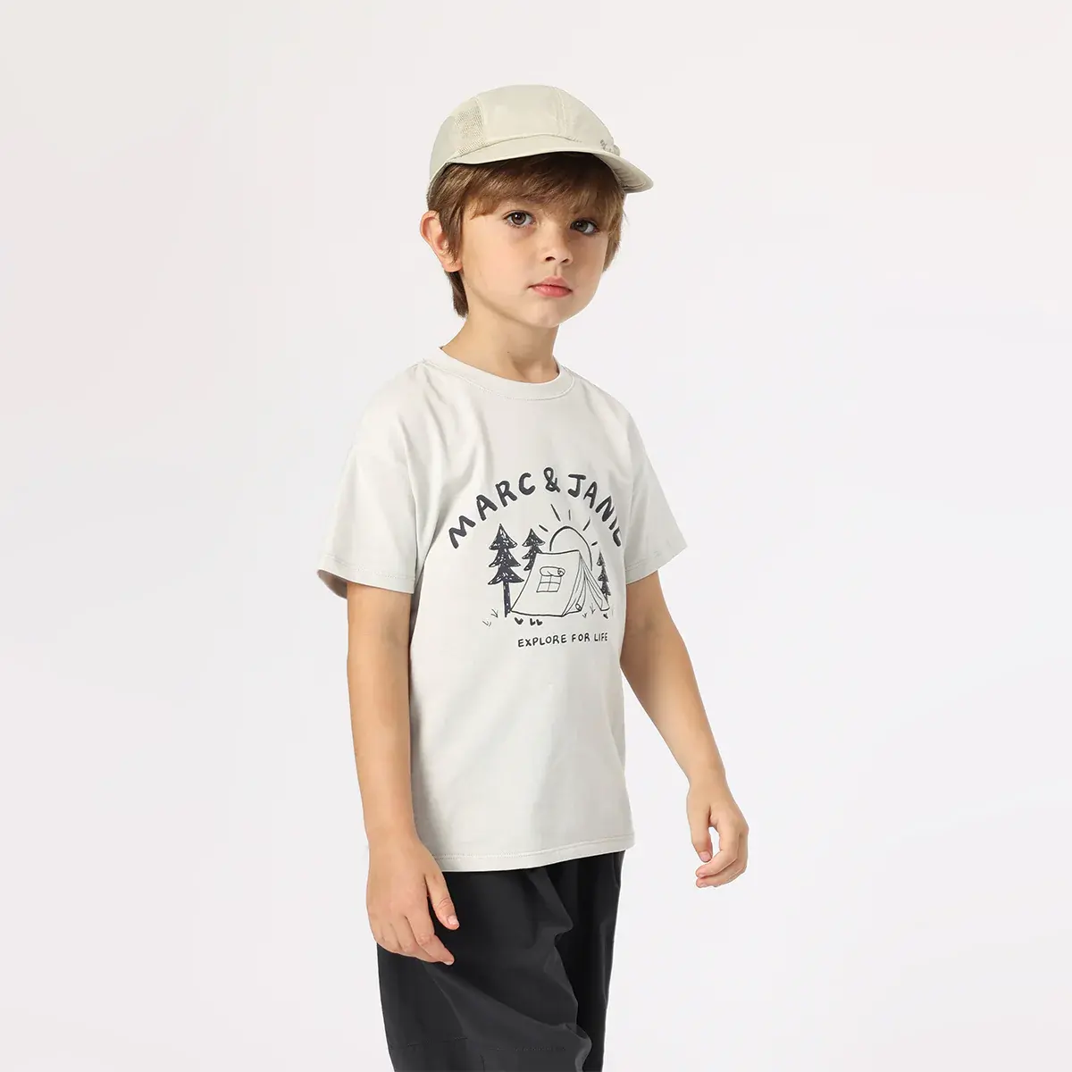 Camiseta de manga corta para niños, camisa de manga corta y cuello redondo para niños, 230630