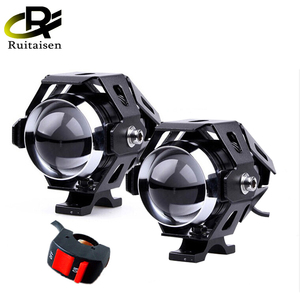 125W 12v <span class=keywords><strong>U5</strong></span> motosiklet farları yardımcı çalışma lambası <span class=keywords><strong>led</strong></span> süper parlak motorbike spotlight kafa lambası spot sis farları