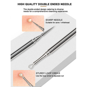 2-in-<strong>1</strong> Professional Titanium Alloy Double Ended Acne Removal <strong>Needle</strong> Whitehead Blackhead Remover Pimples Comedone Extractor Tool