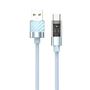 2024 ใหม่โปร่งใสไฟ LED ตัวบ่งชี้ USB ประเภทข้อมูล C Super Fast สายชาร์จอลูมิเนียมสําหรับ Huawei Android โทรศัพท์สมาร์ท - Product Image 1