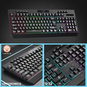 Umila 104 Teclas Idioma turco estándar Teclados Gaming USB RGB Teclado multifuncional para juegos de computadora klavye - Product Image 4