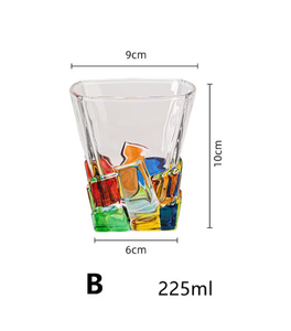 Hot-selling and High-quality Glass <strong>Cups</strong> with Hand-painted Patterns for Milk,cola,tea,juice - Product Image 5
