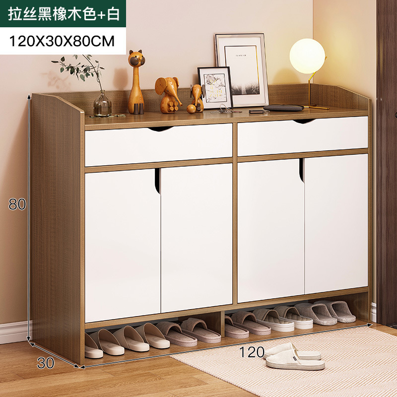 120CM brushed black oak warm white double drawer