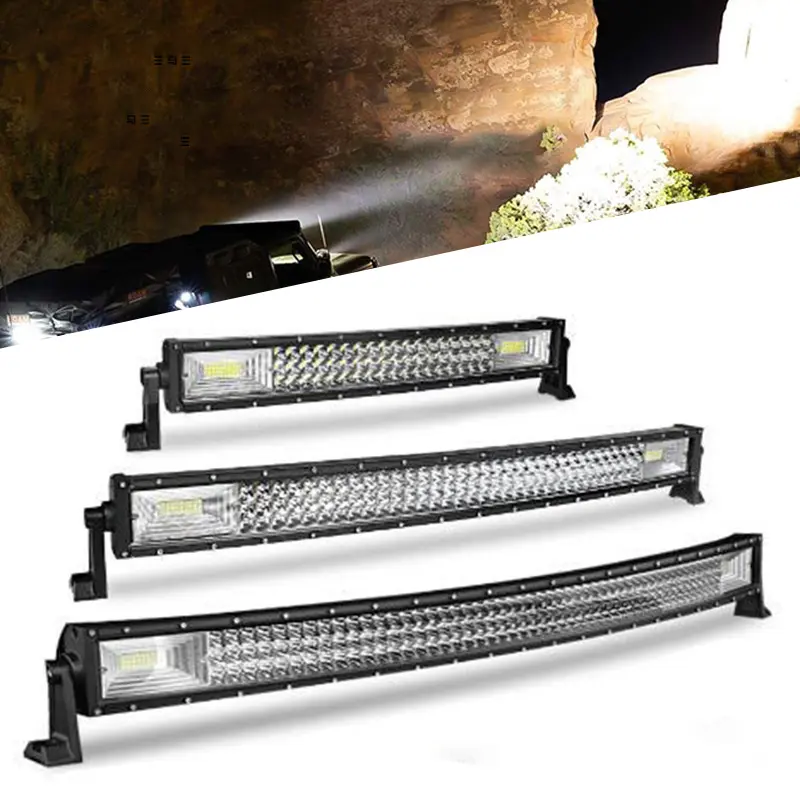 In magazzino Off Road Led Bar Light 3 Row barra de leds para 4x4 22 32 42 pollici Flood Spot Offroad 4x4 Car Truck barra luminosa a Led curva