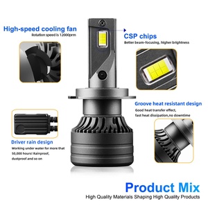 Sınır ötesi sıcak satış H7 H4 H11 bıçak tarzı LED farlar 30W süper parlak modifiye araba otomobil düşük işın için LED DRL - Product Image 3