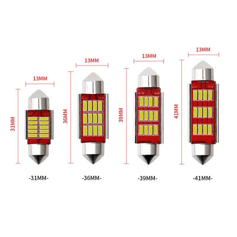 10pcs C5W LED Canbus festone 31mm 36mm 39mm 41mm lampadina per auto luce di lettura interna lampada targa bianca 5000K errore gratuito
