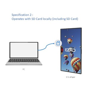 Blue Light <strong>Filter</strong> 31.5 EPaper Display Low Power Consumption Battery-Free E-Signage Module Original Version in E-Ink Blue - Product Image 6