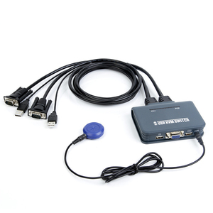2端口HDMI兼容VGA DVI KVM开关键盘鼠标USB 2.0共享切换器分路器箱，带遥控器USB电缆 - Product Image 6