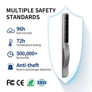 IP66 TUYA impermeabile Smart Lock porta scorrevole Video citofono 3D volto riconoscimento delle impronte digitali RFID carta codice chiave serratura porta - Product Image 4