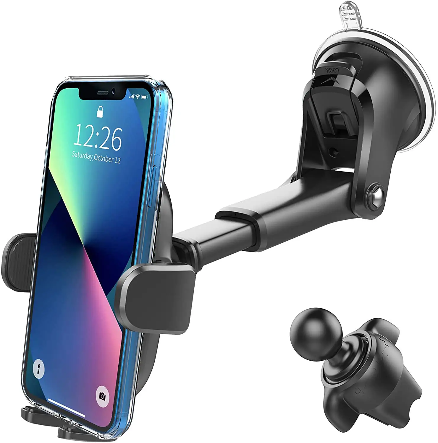 Suporte universal de carro para celulares, suporte de ventosa para painel de pára-brisa