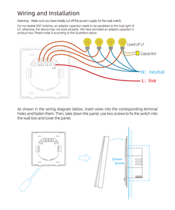 Умный 4-канальный Wi-Fi выключатель света с нейтральным конденсатором - Product Image 4