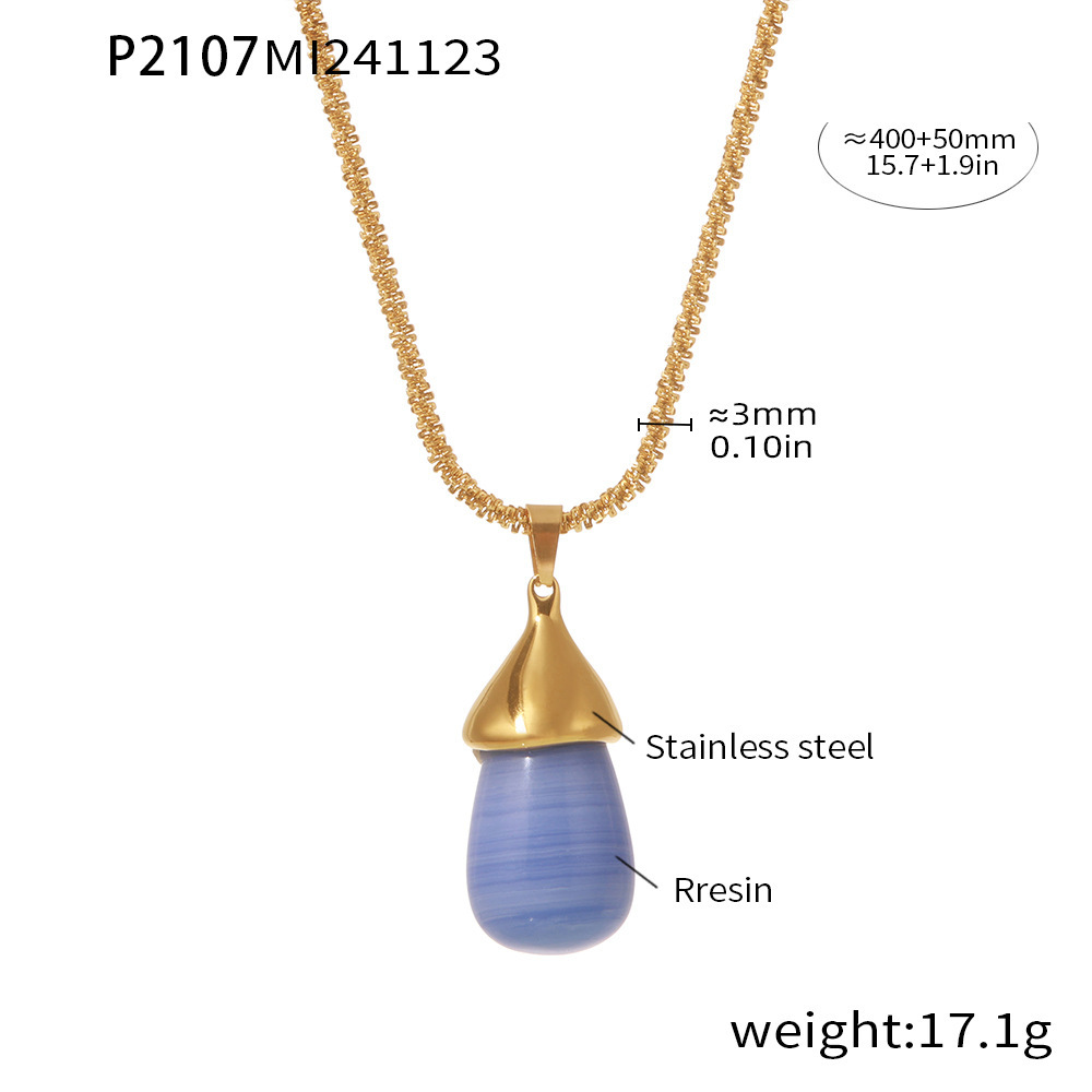 Collier P2107 - Or et bleu clair