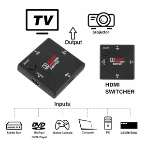 Interruptor HDMI de transmisión rápida 3 en 1 Mini 3 puertos hembra HDMI Switcher Splitter Box Selector para HDTV 1080P Video Switcher - Product Image 6