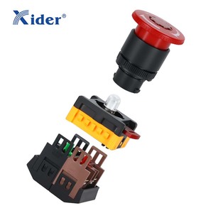 Xider APBB AELA-22 & 25 1NO1NCキノコボタンランプ付BA9S LED 24V AC/DCネオン220V AC 22 & 25
