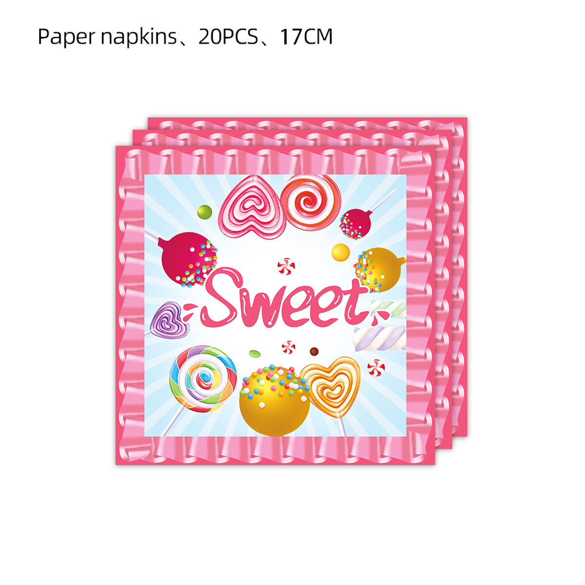 Serviettes roses-20pcs