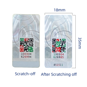Adhesive Tamper Proof Original Authenticity <strong>Verification</strong> QR <strong>Code</strong> Sticker with Scratch-off Unique Serial Number Security Label - Product Image 3