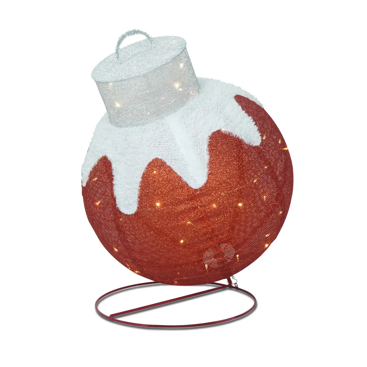 Hot Oversize Outdoor buon natale ornamenti lanterna palla di natale con luci a Led
