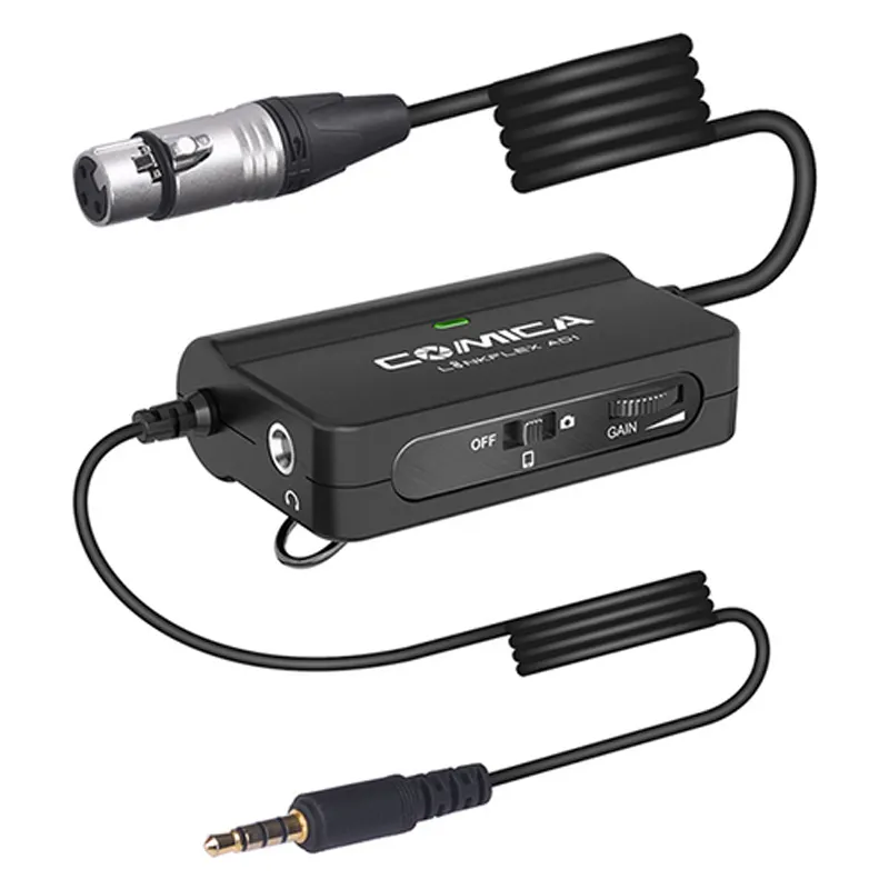 COMICA LINKFLEX AD1 LinkFlex XLR 인터페이스 프리 앰프 오디오 어댑터 캐논 소니 DSLR 카메라 실시간 모니터링