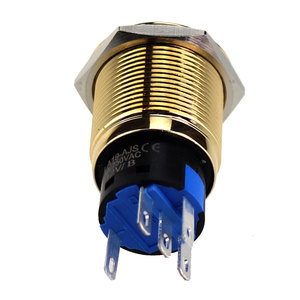 19mm Waterproof Custom Metal <strong>Push</strong> <strong>Button</strong> <strong>Switch</strong> 12v <strong>Computer</strong> Start Start Gold Metal Light <strong>Switches</strong> - Product Image 2