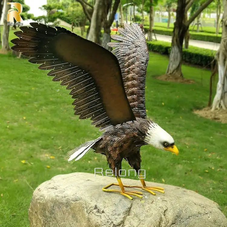 Offre Spéciale de haute qualité nouveau design extérieur grande sculpture d'aigle de jardin en métal