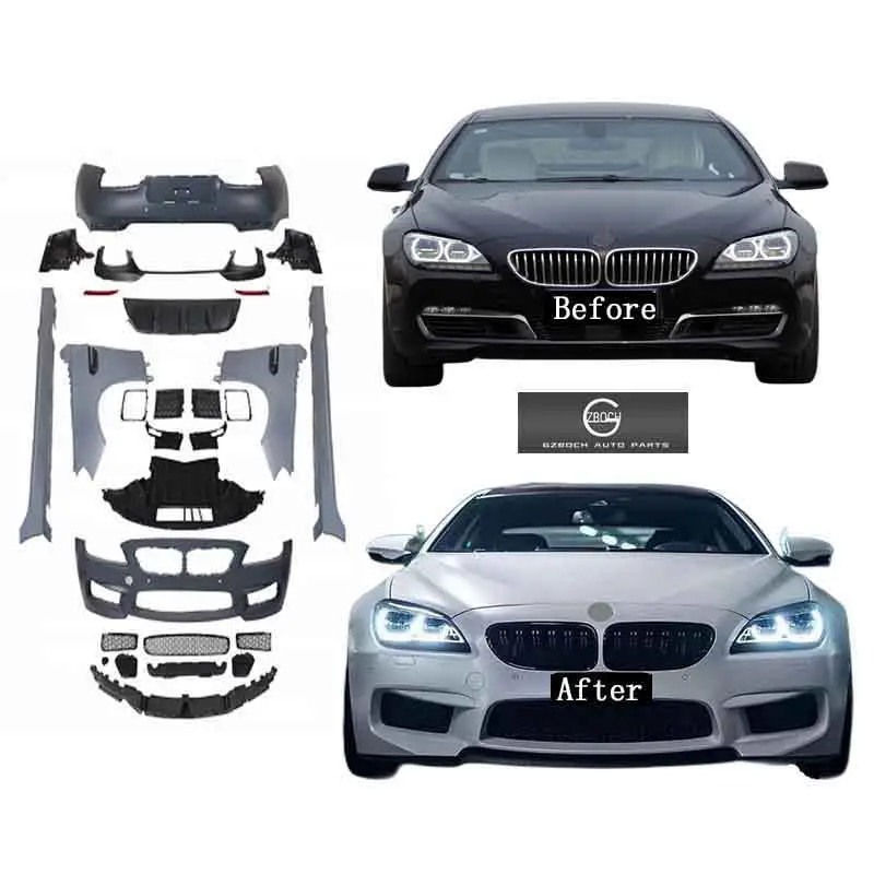 F12 bumper mobil 2011 + BMW 6 series F12 640i 650i 630i ganti ke M6, kit bodi bumper mobil depan belakang