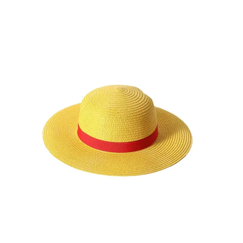 Cartone animato luffy cool sun baby signore base mucca ragazza su misura giacca bohémien giallo bianco cappello di paglia per giovani uomini e donne