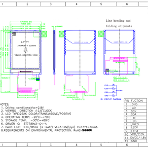 Modulo Display LCD 2.4 pollici TFT 240*320 ST7789 12pin MCU/SPI Display Lcd piccolo pannello LCM con interfaccia RGB - Product Image 6