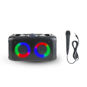 Portatile casa Karaoke Woofer RGB illuminazione Wireless microfono Extra bassi per feste KTV famiglia uso Computer memoria/TF Card di accesso - Product Image 2